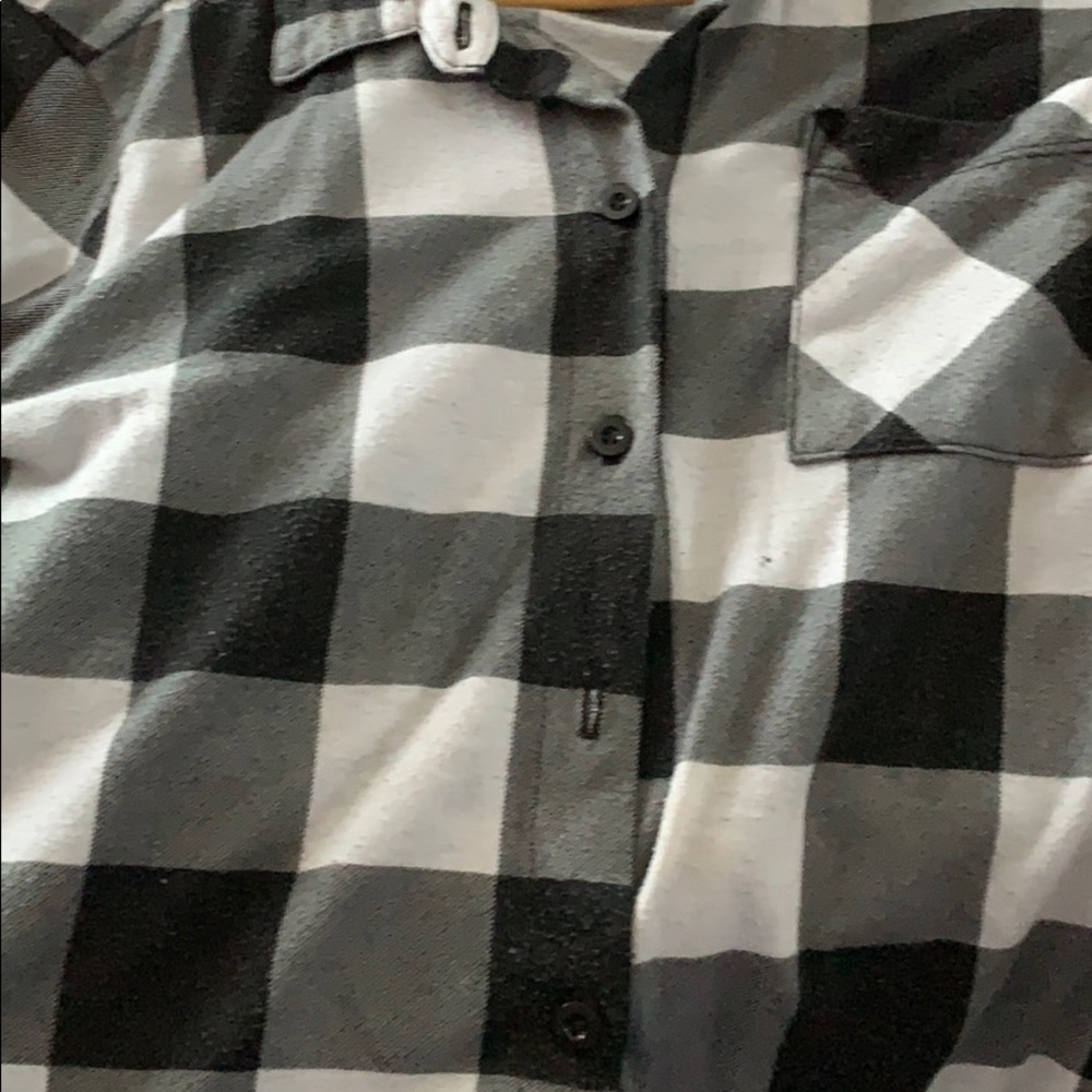 black and white plaid emoji long sleeve